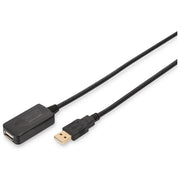 Cavo Usb 2.0 A-a 5mt M F Prolunga Ripetitore Di Segnale Nero Digitus