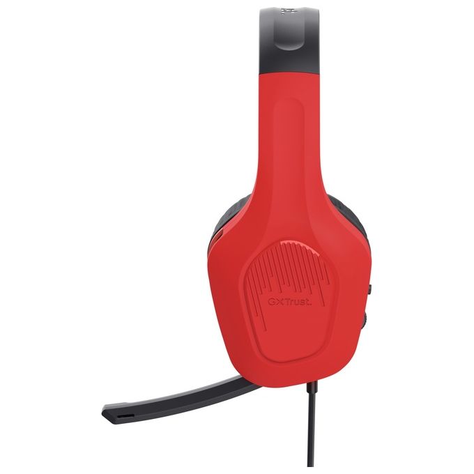 Trust GXT 416S Zirox Auricolare Cablato a Padiglione da Gaming Nero-Ciano-Rosso