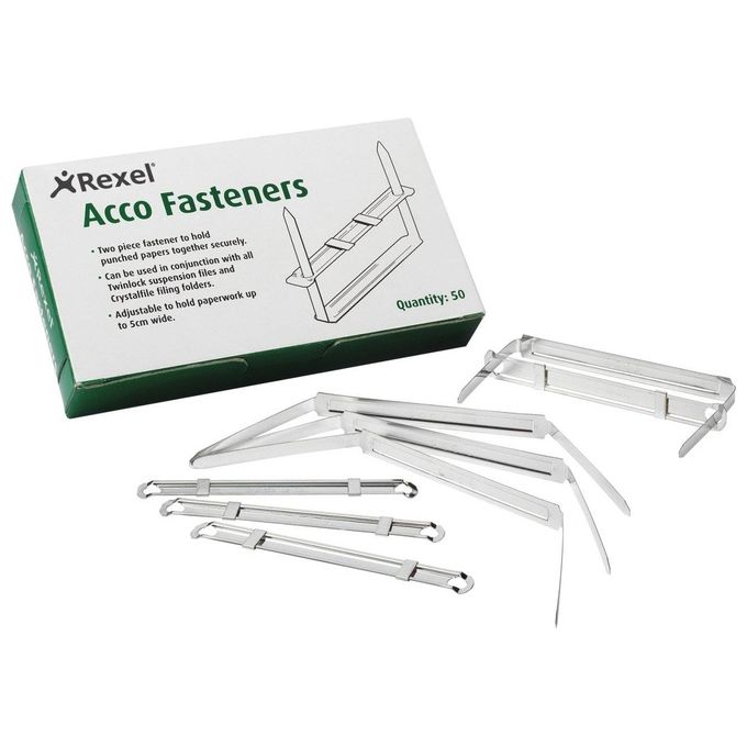 Rexel Confezione da 50 Fasteners Metallici