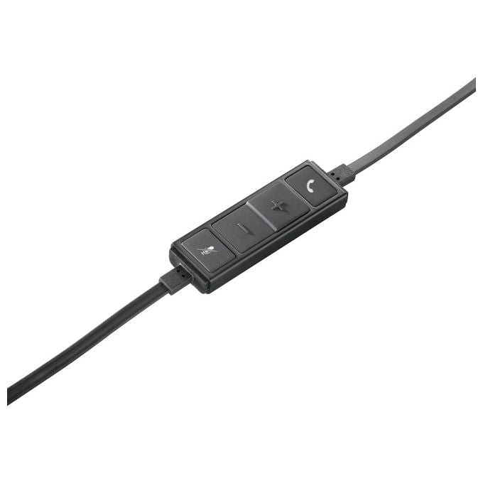 Logitech H650e Cuffie Cablate, Stereo Con Microfono a Cancellazione di Rumore USB ‎Controlli in Linea, Indicatore LED Compatibili con PC-Mac-Laptop