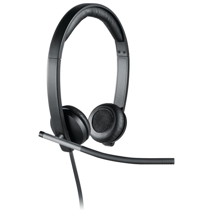 Logitech H650e Cuffie Cablate, Stereo Con Microfono a Cancellazione di Rumore USB ‎Controlli in Linea, Indicatore LED Compatibili con PC-Mac-Laptop