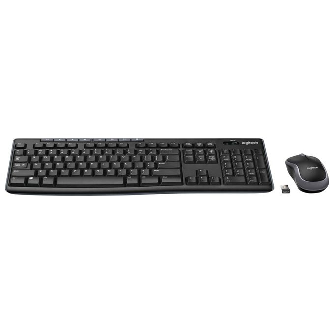 Logitech Wireless Combo Mk270 KIT_ Tastiera e Mouse Wireless con Ricevitore Nano Nero LAYOUT TEDESCO
