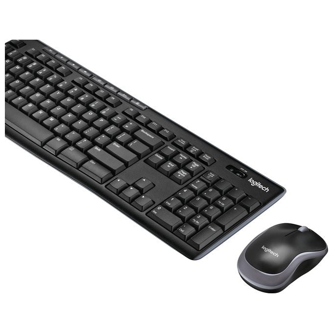 Logitech Wireless Combo Mk270 KIT_ Tastiera e Mouse Wireless con Ricevitore Nano Nero LAYOUT TEDESCO