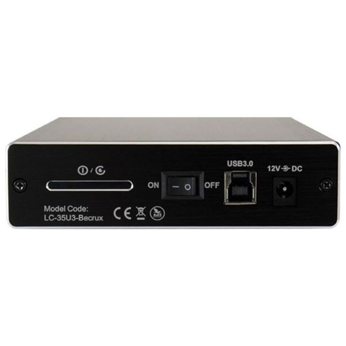 LC-Power LC-35U3-BECRUX Box Esterno per Hard Disk 3.5'' SATA USB 3.0 5 Gbit-s Alluminio colore Nero