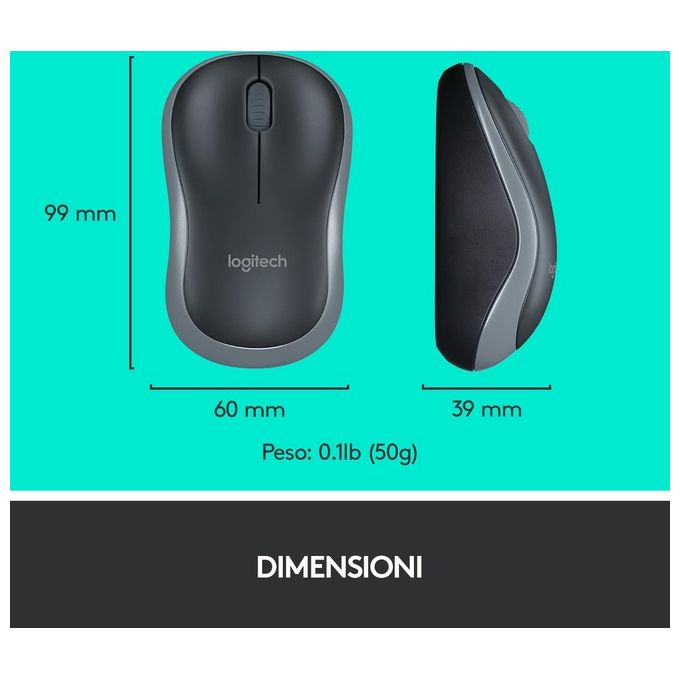 Logitech MK270 Combo Tastiera e Mouse Wireless per Windows 24 GHz Wireless Mouse Compatto 8 Tasti Multimediali e di Scelta Rapida Durata della Batteria 2 anni PC Laptop Italiano QWERTY - Nero