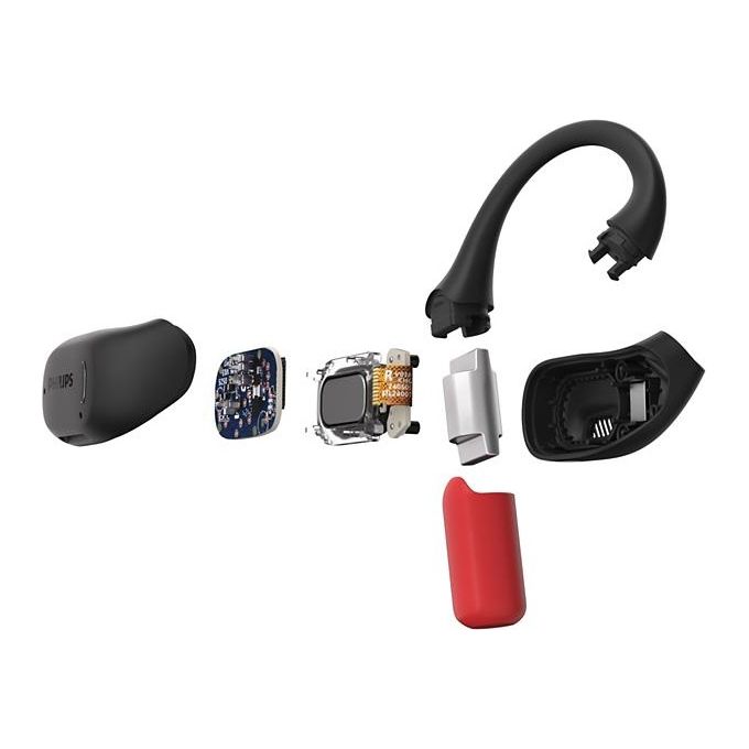 Philips TAA6709BK-00 Serie 6000 Auricolari Sport True Wireless Bluetooth 5.3 IP55 28h custodia ricarica colore Nero Rosso