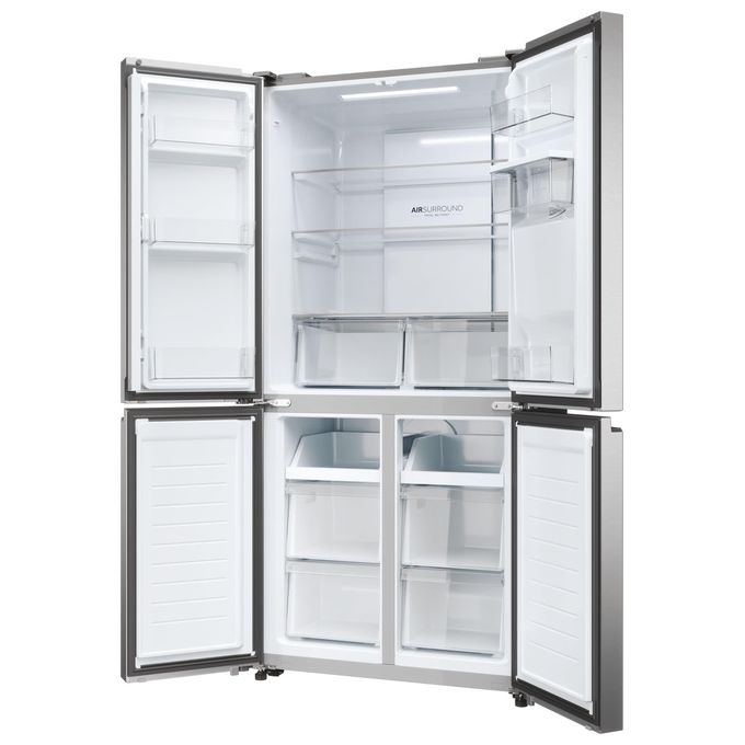 Haier HCR3818EWMM Cube 83 Frigorifero 4 Porte 463 L 181 cm Classe E 35 dB No Frost Dispenser Acqua colore Platino