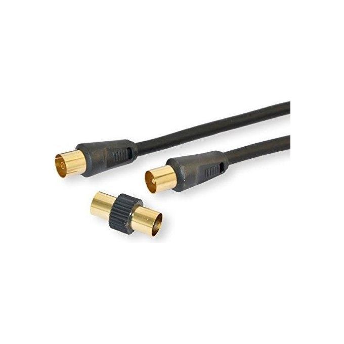 Nuova Video Suono 9-52 Cavo antenna hi-quality - spina - presa + 1 adattatore m-m - l. 2 mt.