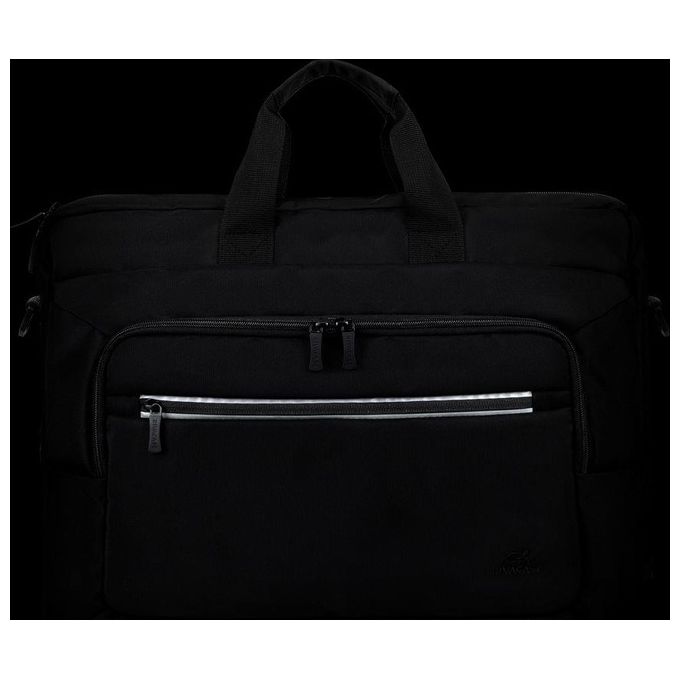 Rivacase 7531 Alpendorf Borsa Ventiquattrore per Notebook fino a 16'' in Poliestere Riciclato RPET con Tasca Imbottita e Tracolla Rimovibile colore Nero