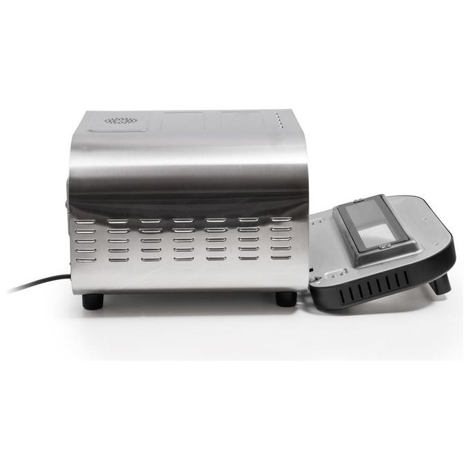 Macom 884 Just Kitchen Forno per Pizza Elettrico Pietra Refrattaria 32 cm 1700W 400°C Timer Digitale colore Nero Inox