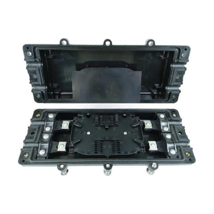 WP Europe WPCFDCO0224 Muffola Inline per 24 FIBRE 4 Porte IP68 colore Nero