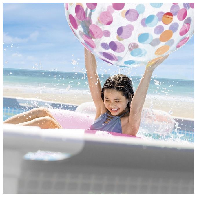 Intex 26756NP Piscina Fuori Terra Prisma Frame Rotonda Pompa Filtro 5678 L-h Scaletta Telo Base e Copertura 32695 L Acciaio e PVC Grigio 610x132 cm 610cm x132cm Con Pompa Filtro