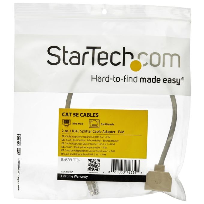 Startech Cavo Adattatore Sdoppiatore RJ45 2 a 1 F-M