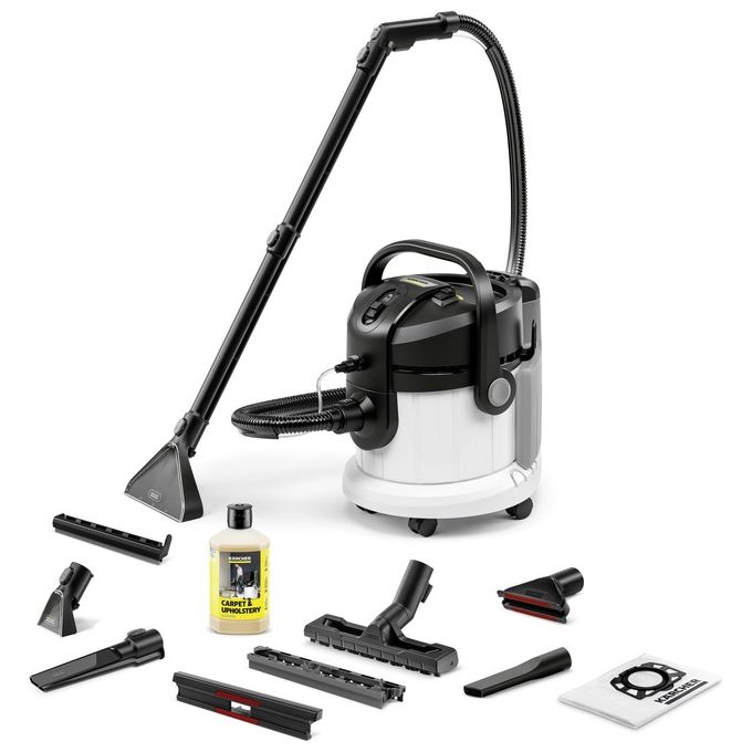 KÄRCHER 1.081-170.0 SE 4 Plus Lavatappeti 3 in 1 con Serbatoio 4 L per Acqua Pulita e Acqua Sporca Bocchetta per Pavimenti Duri e Tappezzeria colore Nero