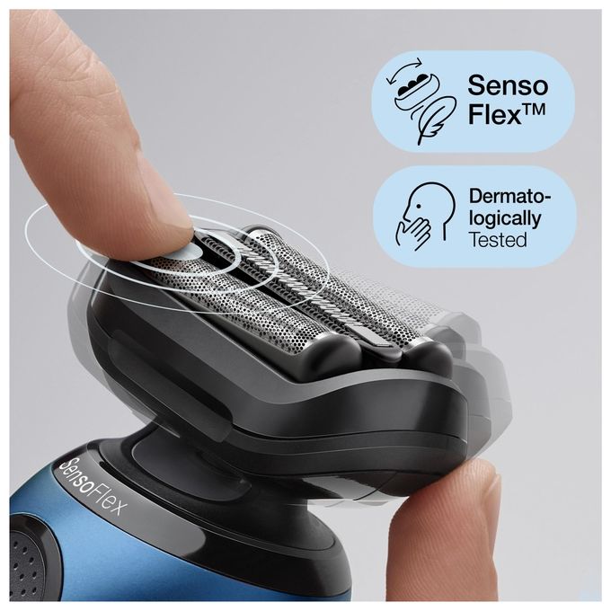 Braun 61-B1000S Series 6 Rasoio elettrico uomo a lamina WetandDry 3 testine autonomia 50 min colore Blu