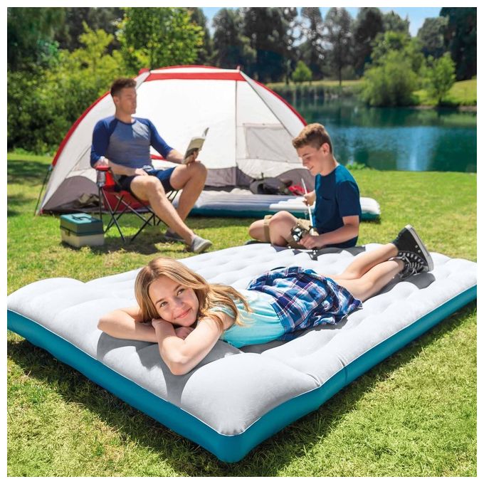 Intex 67999 Materasso Gonfiabile Camping Laminato Matrimoniale 193x127x24cm Comfort e Resistenza in Viaggio