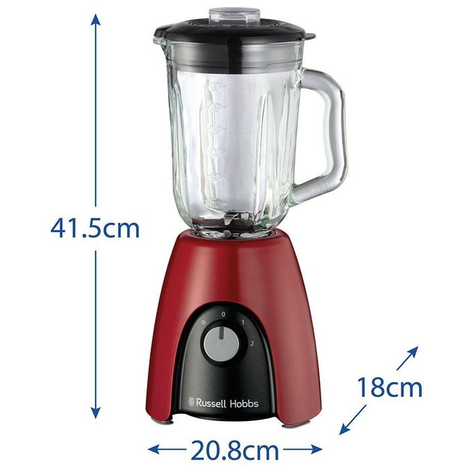 Russell Hobbs 27120-56 Desire Frullatore da tavolo 1.5 L 650 W 2 velocita' funzione pulse lame inox senza BPA colore Rosso