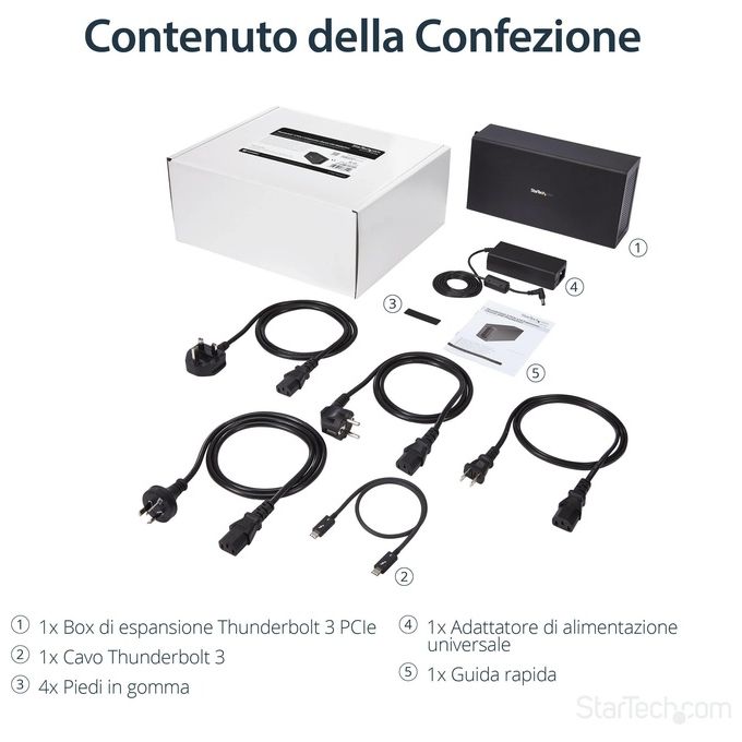StarTech Chassis Telaio di Espansione Thunderbolt 3 a PCI Express con DisplayPort PCIe x16 Estensione Bus di Sistema 65W