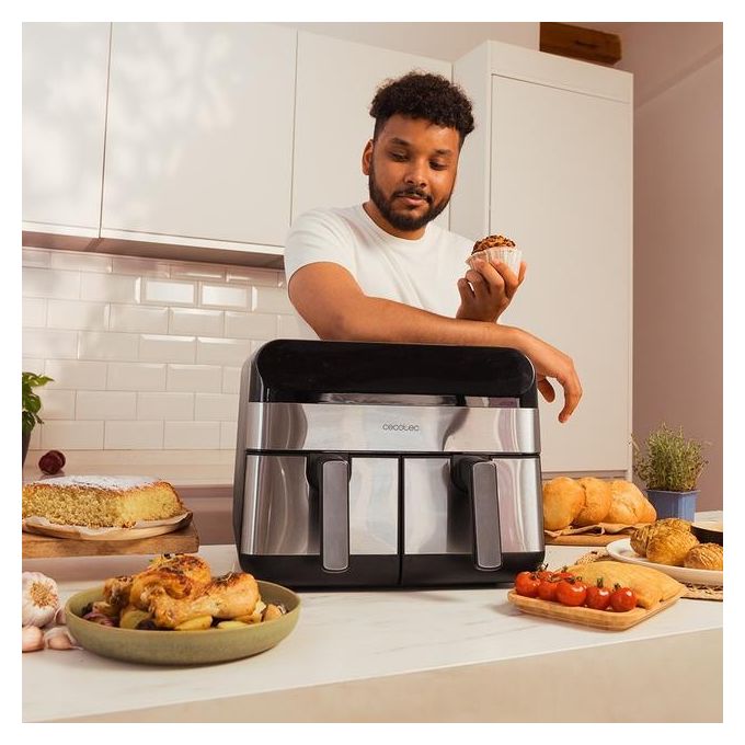 Cecotec 03489 Advance 9000 Friggitrice ad aria 9 L 2800 W 8 programmi Touch colore Nero Acciaio inox