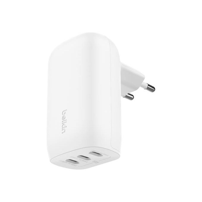Belkin WCC002VF​​​ BoostCharge Caricabatteria da Parete USB-C 3 Porte 67 W PD 3.1 PPS colore Bianco
