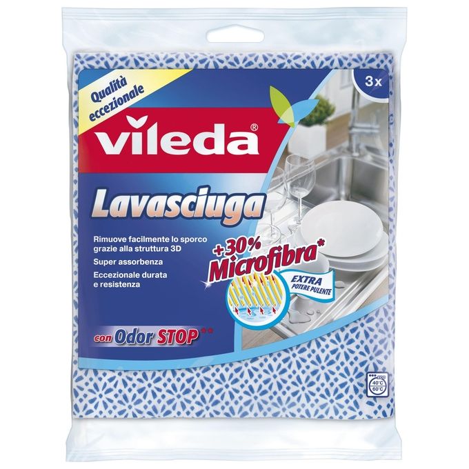 Vileda Panno Multiuso Lavasciuga Pezzi 3 Cm 36X34