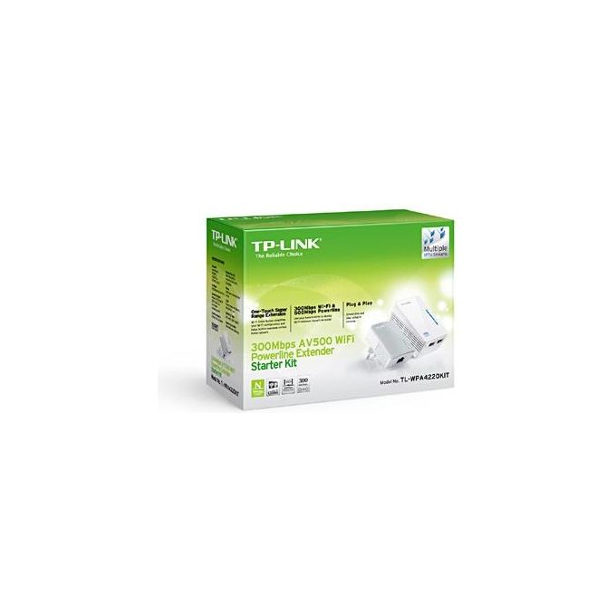 TP-LINK TL-WPA4220KIT KIT_ Powerline Extender Av500 600Mbps 2 Porte Ethernet Plug and Play