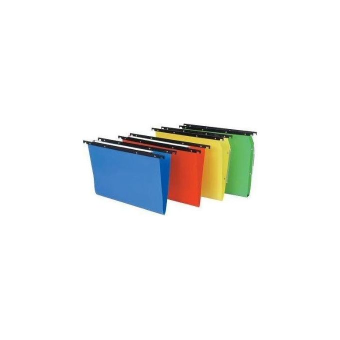 Bertesi 500-395 -A7 Cartesio Cartelle Sospese per Cassetto in Polipropilene Interasse 39 cm Fondo V Formato 37x25 cm colore Assortiti