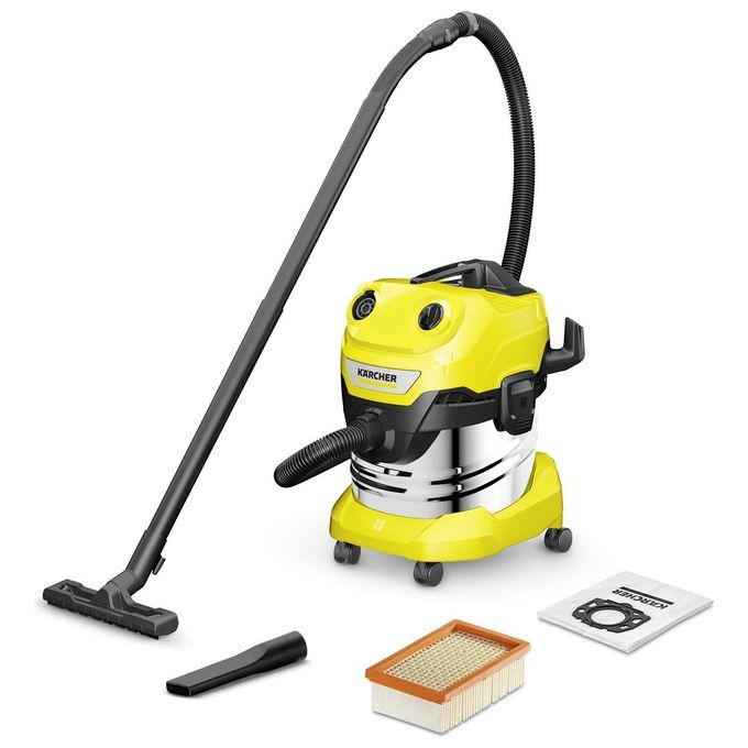 Kärcher 1.628-260.0 WD 4 S V-20-5-22 Aspirapolvere Secco e Bagnato Senza Sacchetto 20 L 1000 W colore Nero Acciaio inox Giallo