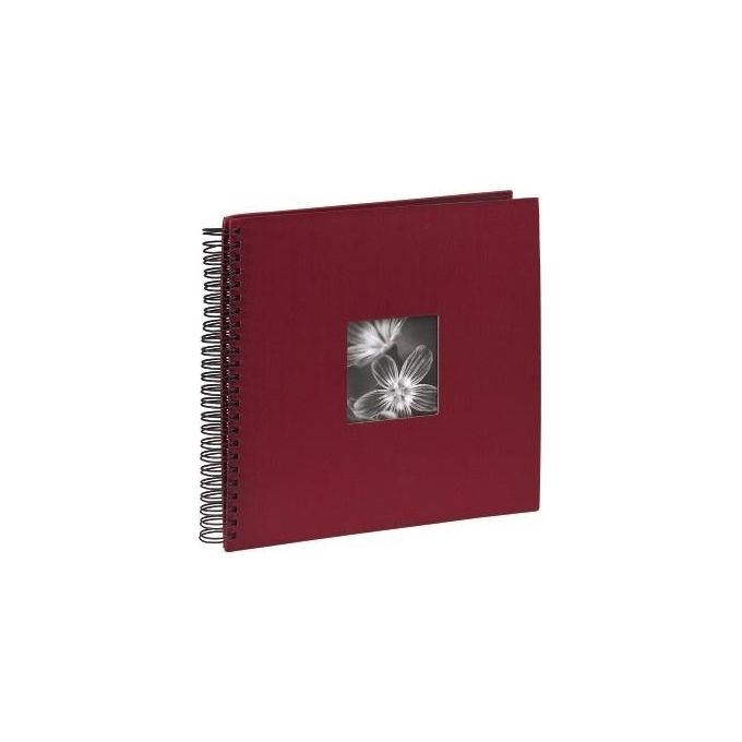 Hama Fine Art Album Fotografico e Portalistino a Spirale Bordeaux 36x32cm 50 Pagine Nere