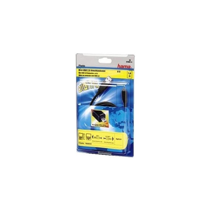 Hama USB 2.0 Cavo B8 Pin USB A - Mini USB B Nero 1.8mt