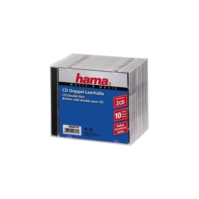 Hama CD Double Jewel Case Standard 10 Pezzi 2 Dischi Trasparente