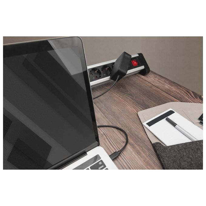 Digitus DA-10072 Caricatore per Notebook USB-C 100 W GaN Tecnologia di Ricarica Rapida fino a 4x con Protezione da Surriscaldamento e Cortocircuito colore Nero