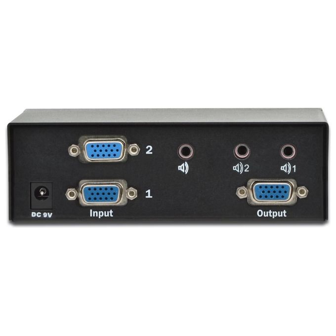 Digitus DS-44100-1 Switch VGA 2 PC 1 Monitor con Audio 1920x1080p 60Hz 250MHz DDC Plug and Play