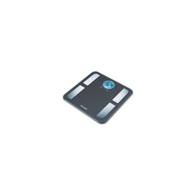 Beurer BF 195 Bilancia pesapersone digitale portata 180 kg precisione 100 g display LCD retroilluminato blu funzioni: analisi corporea (massa grassa acqua muscoli ossa) memoria 10 utenti
