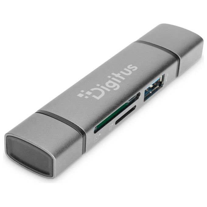 Digitus DA-70886 Lettore di Schede Alluminio Usb 3.2 Gen 1 Type-A-type-C