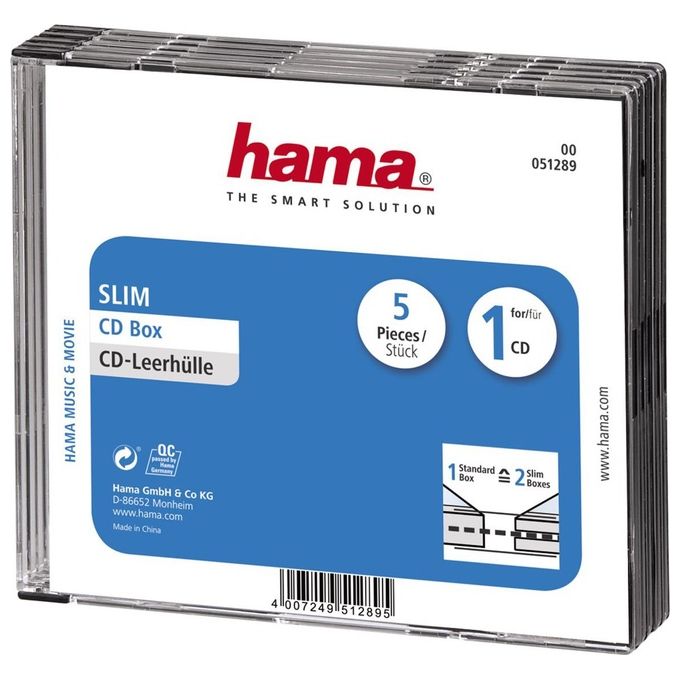 Hama CD Slim Jewel Case 5 pz.