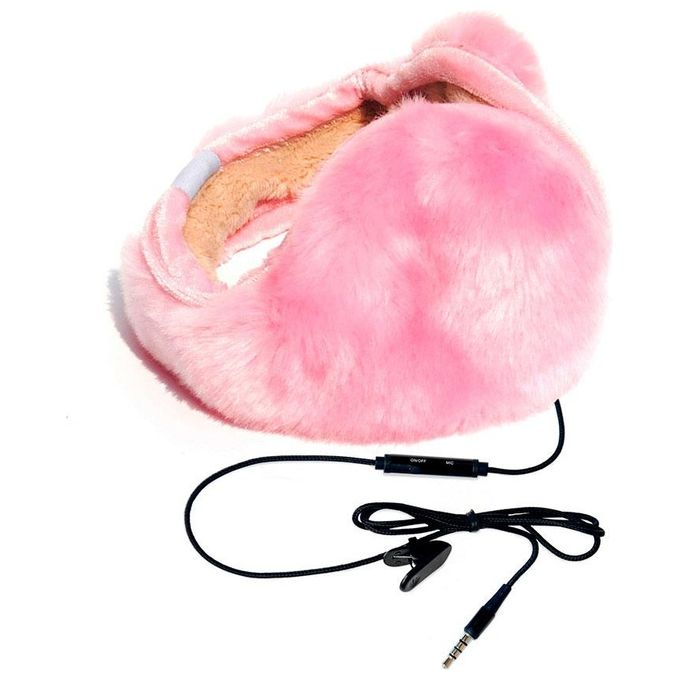Hi-Ear Paraorecchie Musicale con Speaker e Jack 3.5 Long Hair Pink