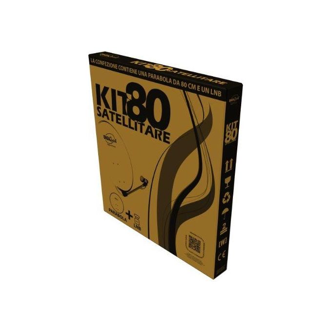 Digiquest KIT012 KIT_ Parabola 80cm in Ferro + lnb Singolo Universale