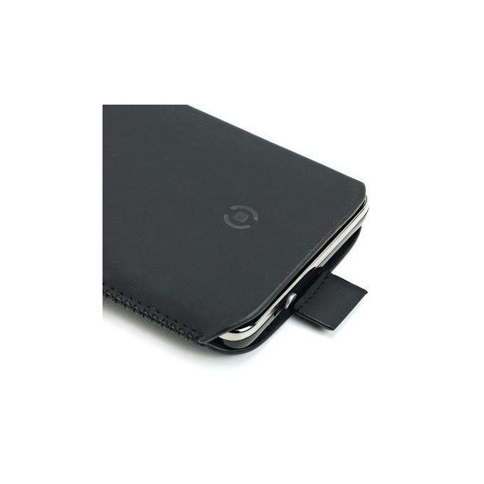 CELLY Nabuk Case Black XL Cover per Smartphone in Pelle Sintetica con Design Elegante e Protettivo per Utilizzo Quotidiano
