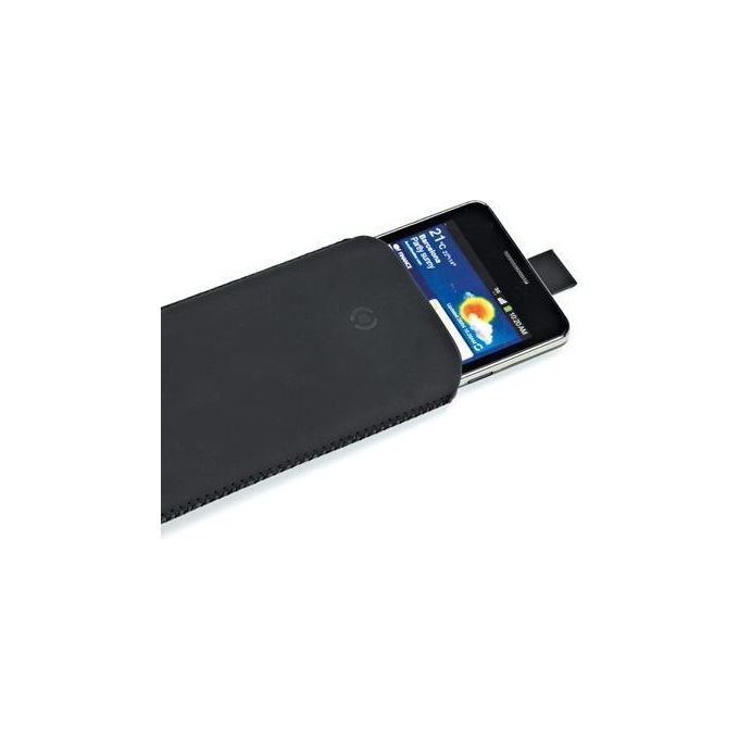 CELLY Nabuk Case Black XL Cover per Smartphone in Pelle Sintetica con Design Elegante e Protettivo per Utilizzo Quotidiano