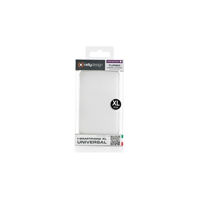 Celly TURBOXL02 Turbo Custodia a Sacchetto per Samsung Galaxy S II in Nabuk Sintetico colore Bianco