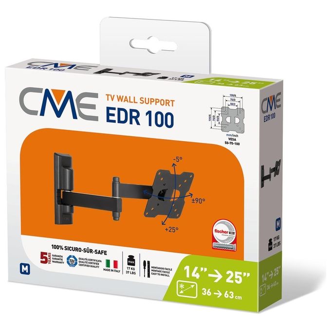 Supporto TV CME EDR 100 con doppio braccio, inclinabile fino a max 25'' VESA 100