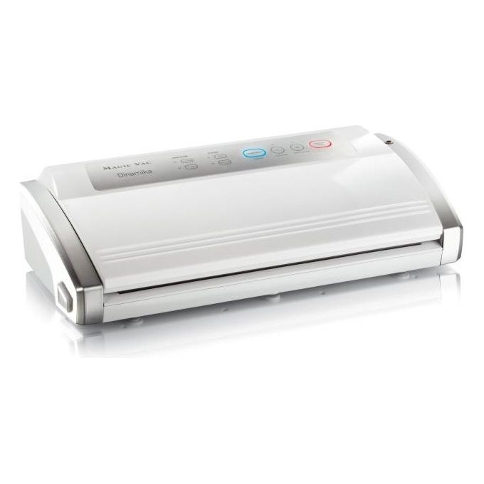 Magic Vac Dinamika Macchina Sottovuoto Alimenti Multifunzione Professionale per Sacchetti Sottovuoto Contenitori e Marinatura con KIT_ Sottovuoto Alimenti Brevettata Made in Italy Silver White