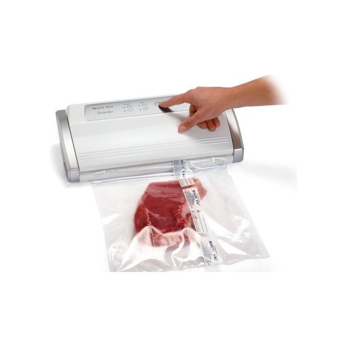 Magic Vac Dinamika Macchina Sottovuoto Alimenti Multifunzione Professionale per Sacchetti Sottovuoto Contenitori e Marinatura con KIT_ Sottovuoto Alimenti Brevettata Made in Italy Silver White