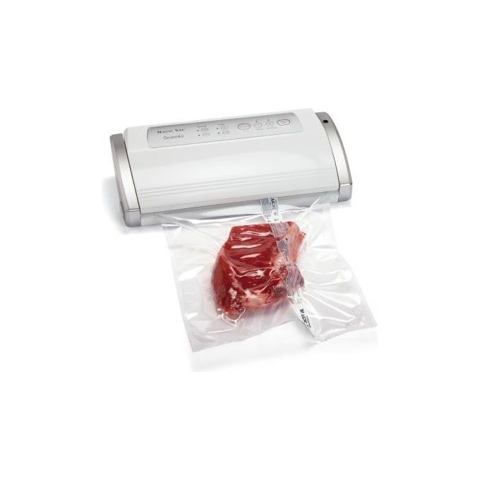 Magic Vac Dinamika Macchina Sottovuoto Alimenti Multifunzione Professionale per Sacchetti Sottovuoto Contenitori e Marinatura con KIT_ Sottovuoto Alimenti Brevettata Made in Italy Silver White