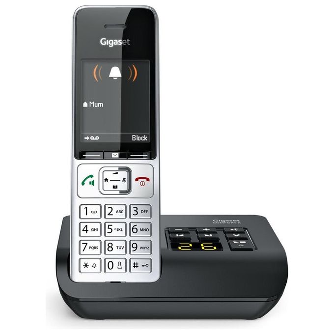 Gigaset S30852-H3023-B101 COMFORT 500A Telefono Analogico-DECT con Vivavoce Schermo TFT 2,2 Pollici Rubrica 200 Voci colore Nero-Argento