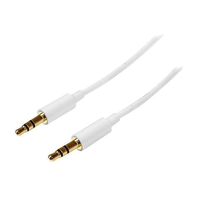 StarTech Cavo audio stereo slim da 3,5 mm Bianco 2 m - M-M