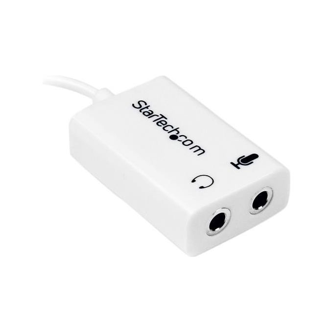 StarTech Adattatore splitter cuffie da 4 posizioni da 3,5 mm a 2 da 3 posizioni da 3,5 mm M-F - Bianco