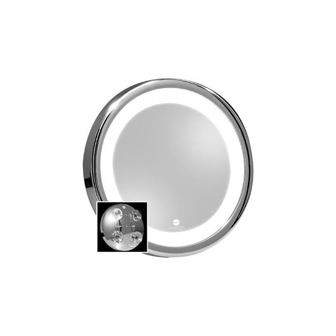 Macom Sensation 211 Solar Specchio Ingranditore Cosmetico per Trucco, Ingrandente 7x con Luce Led e Ventose