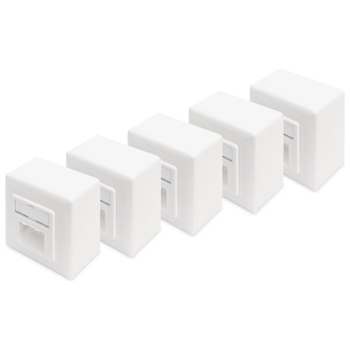 Digitus DN-9002-B5-N Presa Dati Schermata CAT 5e Classe D 2x RJ-45 Montaggio a Parete colore Bianco
